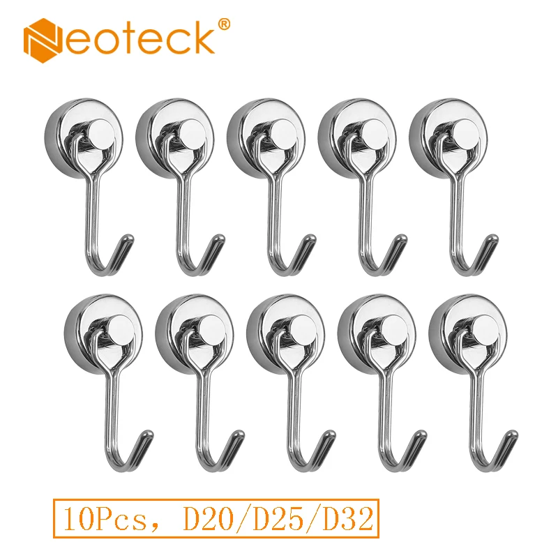 Neoteck 10Pcs Neodymium Magnetic Hook Swivel Swing Powerful Strong Heavy Duty 15/20/30kg For Refrigerator Crochet Mural Silver
Neoteck 10Pcs Neodymium Magnetic Hook Swivel Swing Powerful Strong Heavy Duty 15/20/30kg For Refrigerator Crochet Mural Silver
