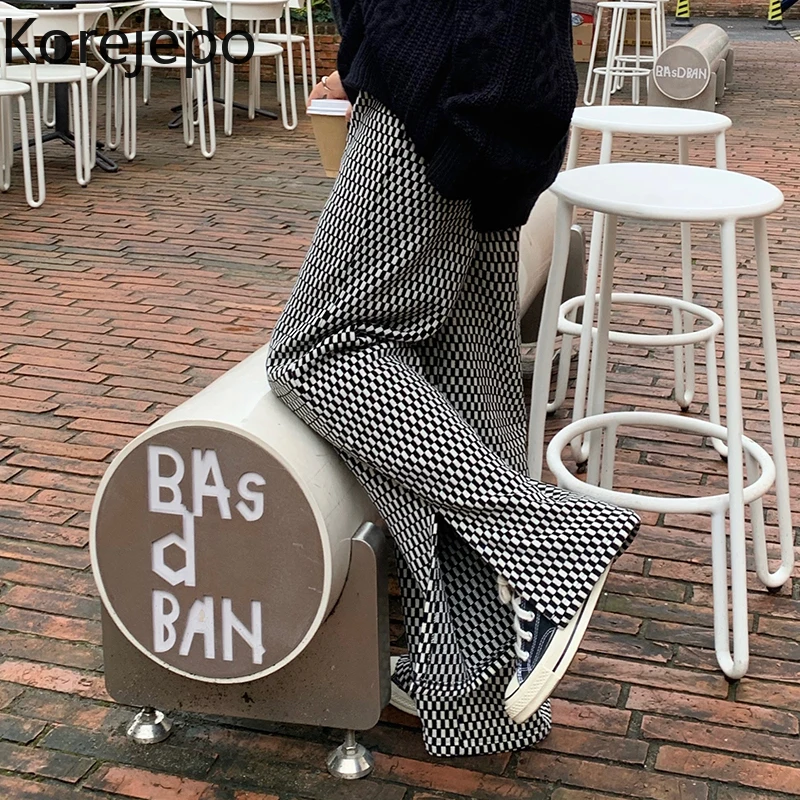 Korejepo Chenille Split Straight Pants Women's Autumn and Winter 2021 New Korean Thickened High Waist Slim Plaid Casual Pants 
Korejepo Chenille Split Straight Pants Women's Autumn and Winter 2021 New Korean Thickened High Waist Slim Plaid Casual Pants
