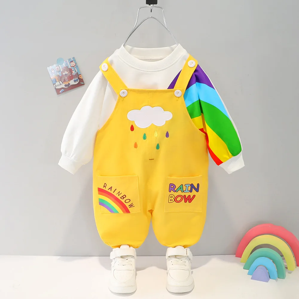 Baby Suit Infant Costume Kids Long Sleeve Hoodies+Cartoon Rainbow Overalls Two Piece Toddler Girl Outfit Casual Newborn Boy Sets
Baby Suit Infant Costume Kids Long Sleeve Hoodies+Cartoon Rainbow Overalls Two Piece Toddler Girl Outfit Casual Newborn Boy Sets