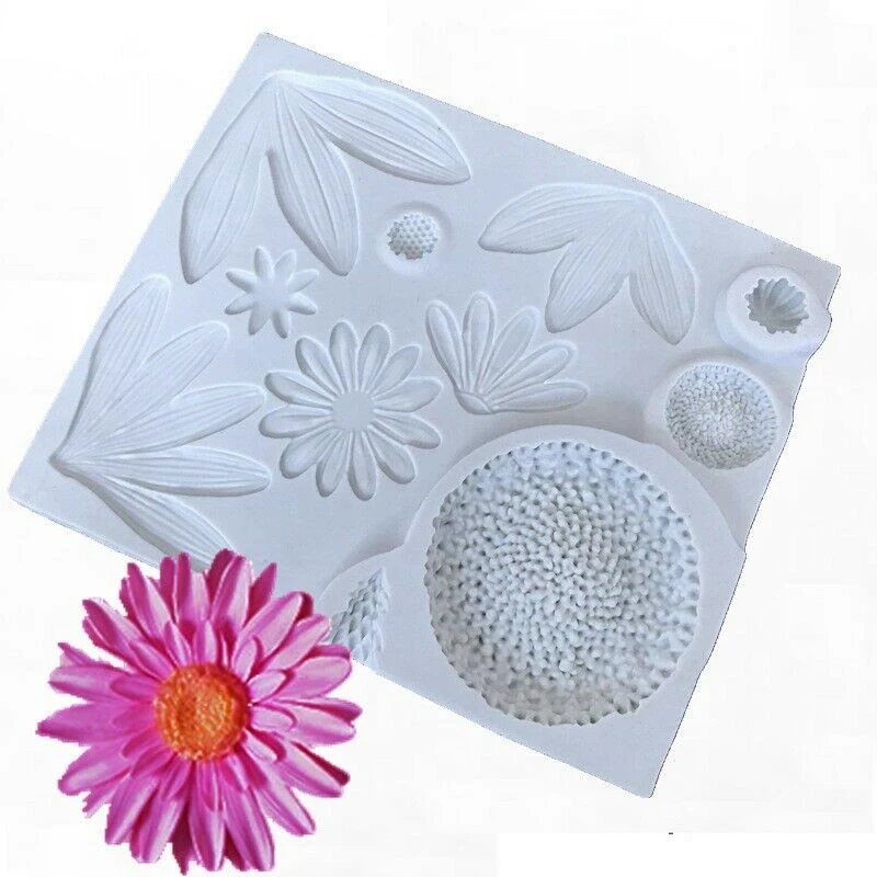 New Sun Flower Leaves Daisy Silicone Fondant Mould Cake Decoration Topper Mold DIY Decorating Tool Temperature Resistance
New Sun Flower Leaves Daisy Silicone Fondant Mould Cake Decoration Topper Mold DIY Decorating Tool Temperature Resistance