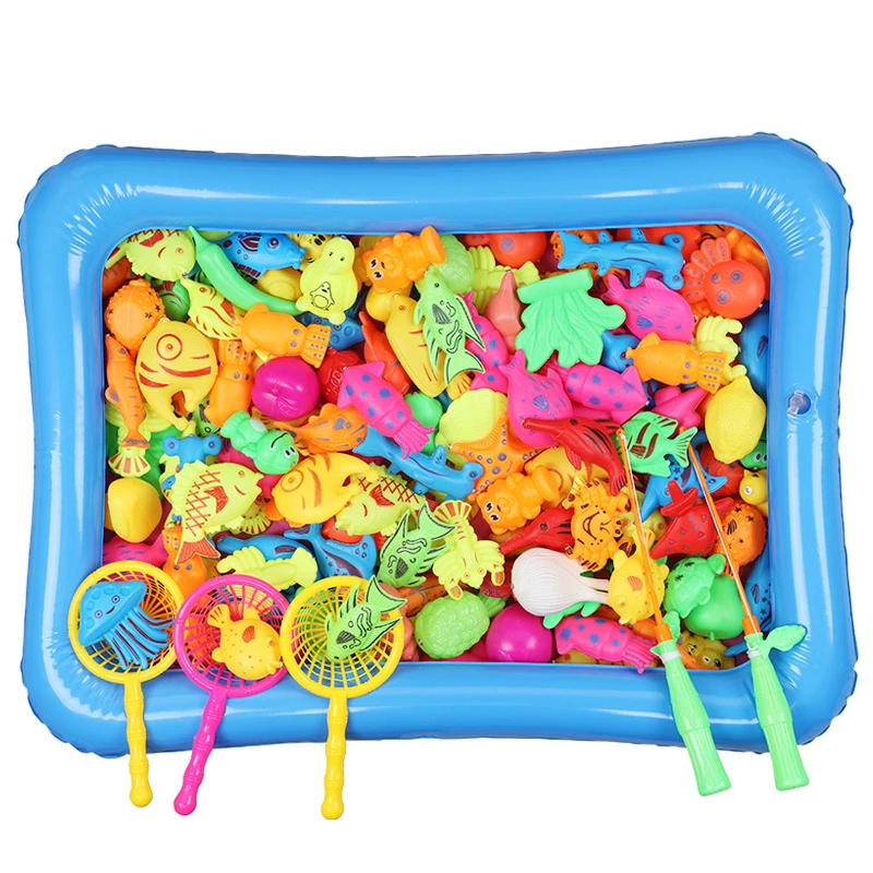 Children's Magnetic Fishing Toy Interactive Fishing Game Set with Fishing Rod Inflatable Pool Classic Water Toys for Kids Gift 
Children's Magnetic Fishing Toy Interactive Fishing Game Set with Fishing Rod Inflatable Pool Classic Water Toys for Kids Gift
