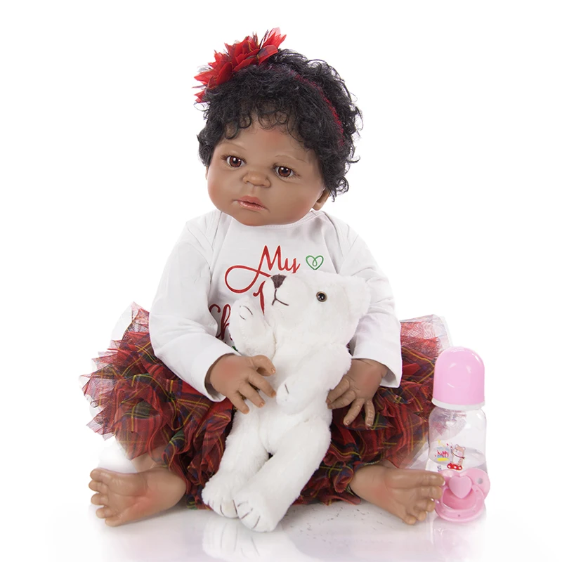 Black baby dolls full silicone vinyl body lifelike African American newborn dolls for Girls children gift 23"57cm
Black baby dolls full silicone vinyl body lifelike African American newborn dolls for Girls children gift 23"57cm