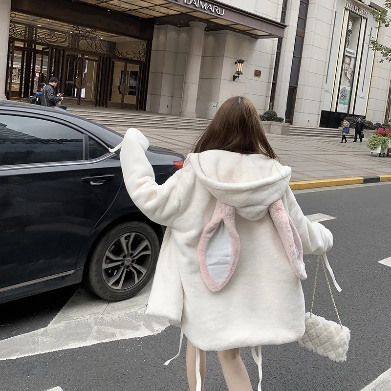 Lamb Wool Coat Female Cute Sweet Big Rabbit Ears Warm Hooded Zipper Padded Plush Padded Jacket
Lamb Wool Coat Female Cute Sweet Big Rabbit Ears Warm Hooded Zipper Padded Plush Padded Jacket