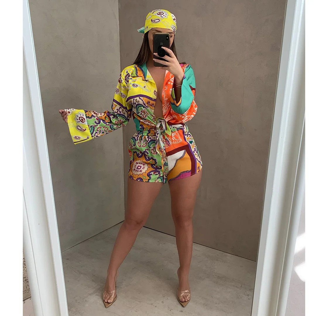 Echoine Vintage Print Long Sleeve Autumn Shirt Blouse Shorts Set Party Clubwear Fall Matching Set Fashion Sexy Two Piece Set
Echoine Vintage Print Long Sleeve Autumn Shirt Blouse Shorts Set Party Clubwear Fall Matching Set Fashion Sexy Two Piece Set
