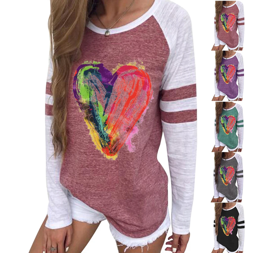 Women Love Heart Printed Casual Long Sleeves Crew Neck Shirt T-shirt Blouse Tops Jumper Ladies Casual Outwearing Clothes
Women Love Heart Printed Casual Long Sleeves Crew Neck Shirt T-shirt Blouse Tops Jumper Ladies Casual Outwearing Clothes
