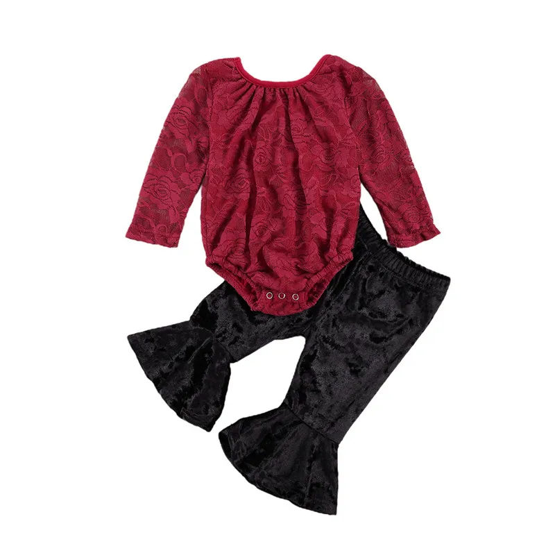 Baby Girls Autumn Clothes Set Lace Flower Long Sleeve Round Collar Romper Velvet Flare Long Pants Toddler Set for Spring Autumn
Baby Girls Autumn Clothes Set Lace Flower Long Sleeve Round Collar Romper Velvet Flare Long Pants Toddler Set for Spring Autumn