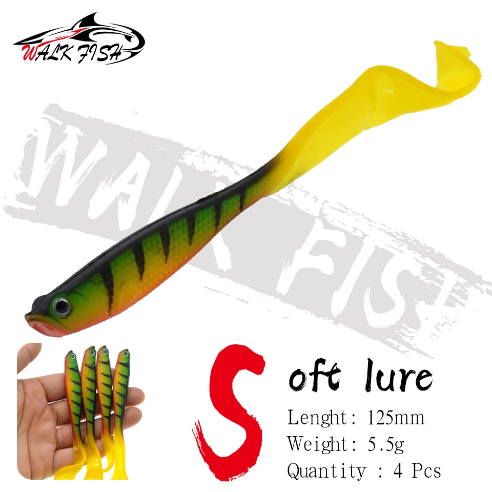 WALK FISH 4Pcs 125MM 5.5G Soft Lure Open Belly Hollow Long Tails Artificial Bait 3D Eyes Wobbler Fishing Lure Jig Fishing Tackle
WALK FISH 4Pcs 125MM 5.5G Soft Lure Open Belly Hollow Long Tails Artificial Bait 3D Eyes Wobbler Fishing Lure Jig Fishing Tackle