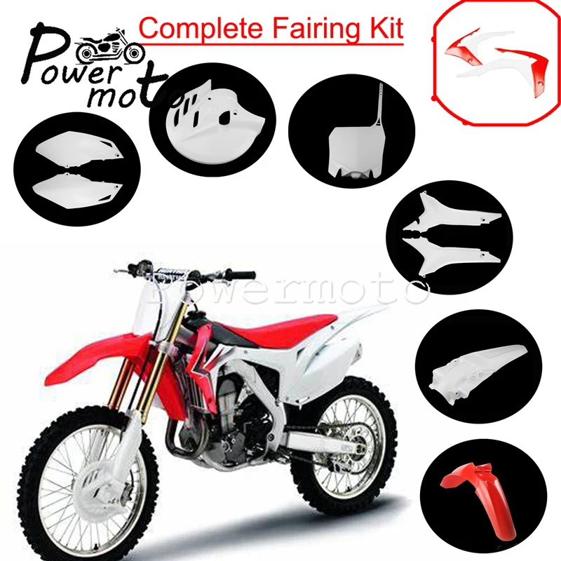 Motocross Plastic Fairing Kit Front Rear Mudguard Disc Brake Cover Side Panel Number Plate For Honda CRF250R CRF450R CRF 250 450
Motocross Plastic Fairing Kit Front Rear Mudguard Disc Brake Cover Side Panel Number Plate For Honda CRF250R CRF450R CRF 250 450