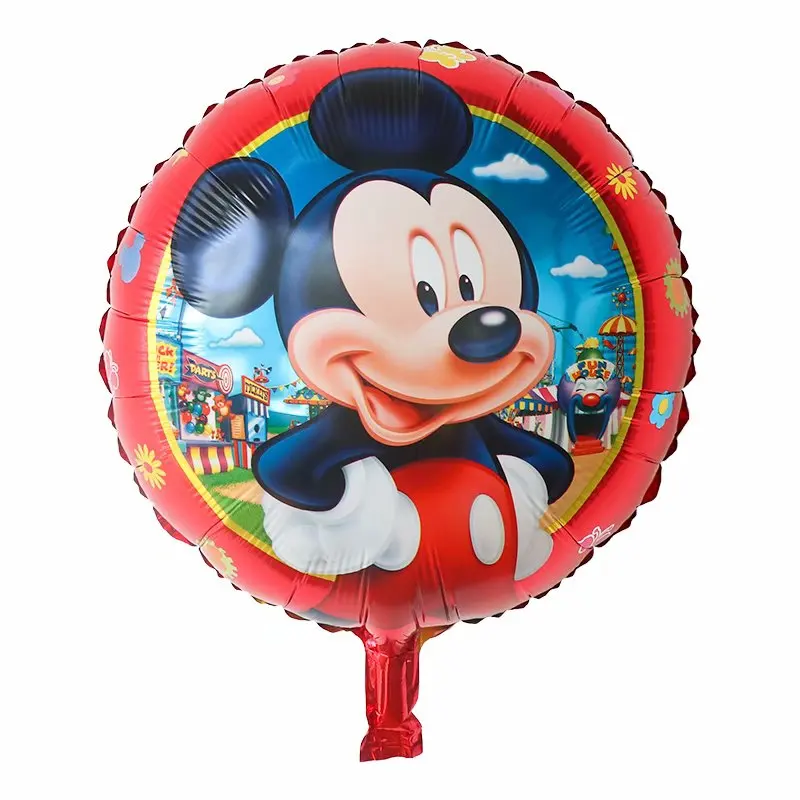 

50Pcs 18inch Mickey Minnie Mouse Balloons Head Cartoon Round Heart Foil Balloon Birthday Party Decorations Kids 1st Toys Globos