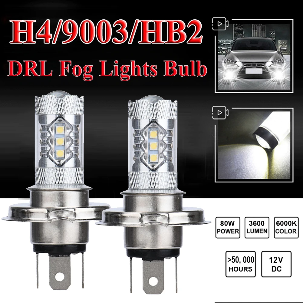 SUHU 2Pcs H4 9003 HB2 1800LM 6000K Fog Light LED Headlights 80W Hi/Low Beam Driving Lamp White 12V Mini Auto Fog Head Lamp Bulbs
SUHU 2Pcs H4 9003 HB2 1800LM 6000K Fog Light LED Headlights 80W Hi/Low Beam Driving Lamp White 12V Mini Auto Fog Head Lamp Bulbs