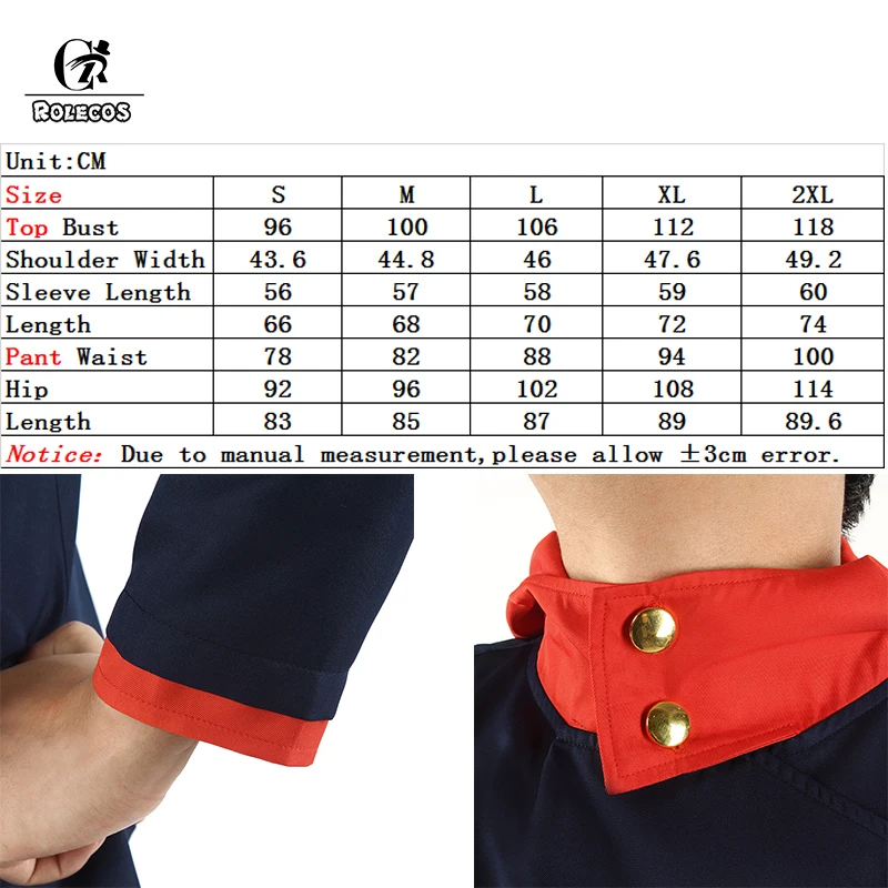 ROLECOS Anime Jujutsu Kaisen Cosplay Yuji Itadori Costumes Cosplay Costume Men Outfits Navy Blue Top Pants Halloween Full Set 
ROLECOS Anime Jujutsu Kaisen Cosplay Yuji Itadori Costumes Cosplay Costume Men Outfits Navy Blue Top Pants Halloween Full Set