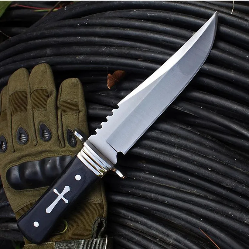 Фото Новый военный тактический охотничий нож с деревянной ручкой для выживания на
