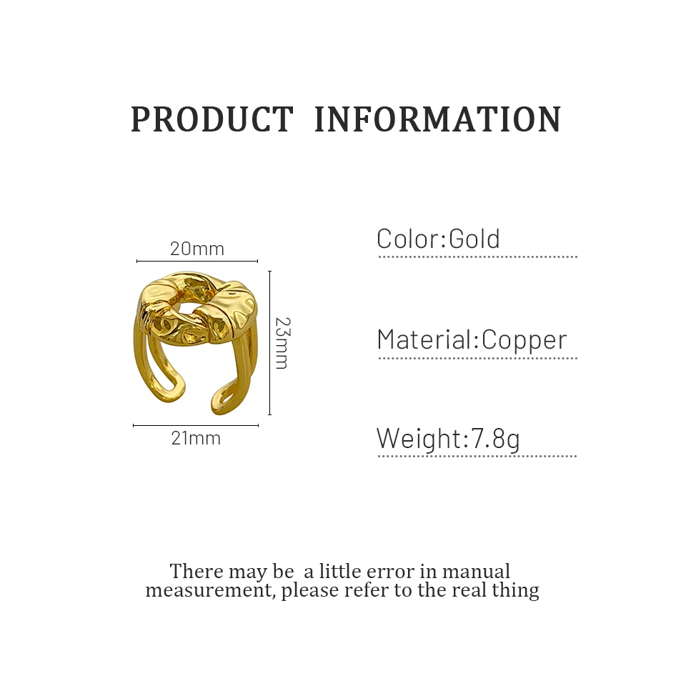 Monlansher Geometric Donuts Big Finger Ring Gold Silver Color Adjustable Metal Open Ring Women's Vintage Statement Rings Jewelry
Monlansher Geometric Donuts Big Finger Ring Gold Silver Color Adjustable Metal Open Ring Women's Vintage Statement Rings Jewelry