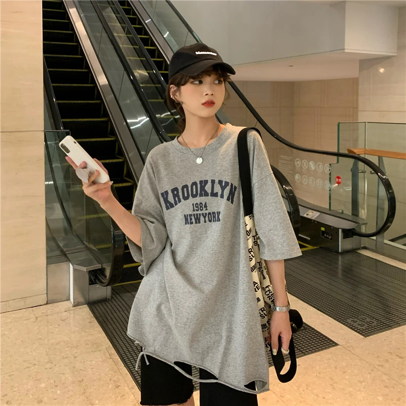 3096 print t-shirt women loose summer mid-length bottoms disappear lazy wind short-sleeved T-shirt
3096 print t-shirt women loose summer mid-length bottoms disappear lazy wind short-sleeved T-shirt