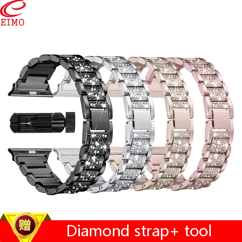 Women Diamostrap for Apple Watch 4 band 40mm 44mm correa apple watch 38 mm iWatch band 42mm Stainless Steel bracelet watchband
Women Diamostrap for Apple Watch 4 band 40mm 44mm correa apple watch 38 mm iWatch band 42mm Stainless Steel bracelet watchband