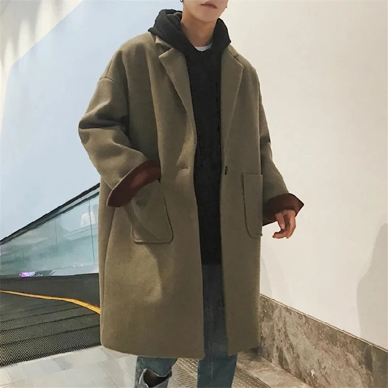 2020 fashion men's thick warm mixed coat wool coat autumn and winter loose windbreaker jacket boy gray oversized long wool coat
2020 fashion men's thick warm mixed coat wool coat autumn and winter loose windbreaker jacket boy gray oversized long wool coat