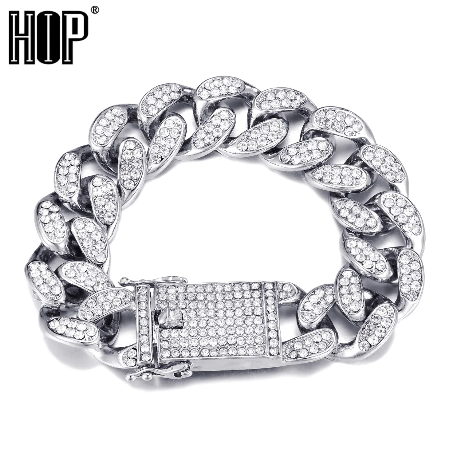 Hip Hop 20MM Full Heavy Iced Out Paved Rhinestone Miami Curb Cuban Chain CZ Bling Rapper Bracelet For Men Jewelry
Hip Hop 20MM Full Heavy Iced Out Paved Rhinestone Miami Curb Cuban Chain CZ Bling Rapper Bracelet For Men Jewelry