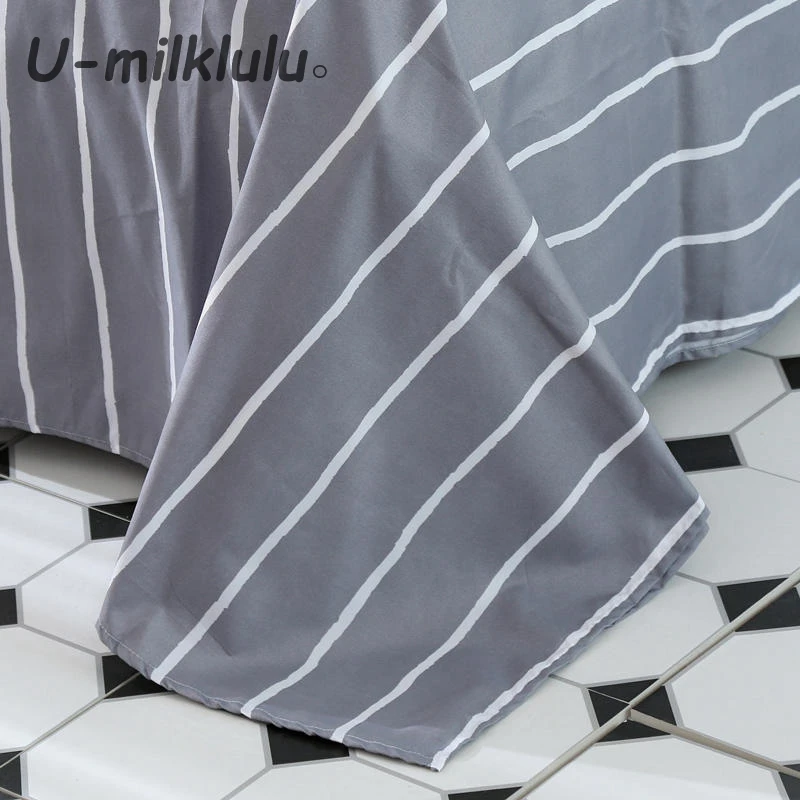 Striped Printed Bedding Set Nordic Sheet Set Gray Duvet Cover Single Double Queen King Size Elastic Bed Set Pillowcases 4pcs
Striped Printed Bedding Set Nordic Sheet Set Gray Duvet Cover Single Double Queen King Size Elastic Bed Set Pillowcases 4pcs