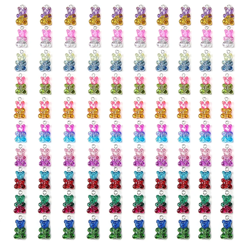 YEYULIN 11x22mm Bear Charms Resin Cabochons Glitter Gummy Candy Necklace Keychain Pendant DIY Making Accessories
YEYULIN 11x22mm Bear Charms Resin Cabochons Glitter Gummy Candy Necklace Keychain Pendant DIY Making Accessories