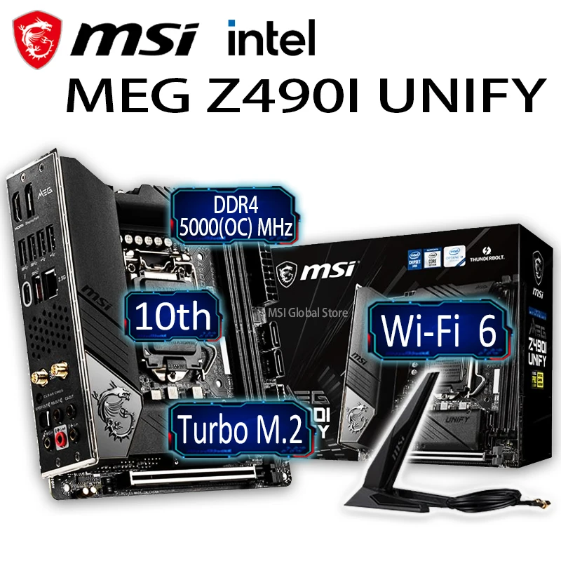 Материнская плата LGA 1200 MSI Мег Z490I UNIFY DDR4 2133 МГц PCI-E 4,0 Intel 10-го поколения M.2 USB 3,2 Gen 2 DDR4 Wi-Fi 6 Z490 Placa-MOM, новинка
Материнская плата LGA 1200 MSI Мег Z490I UNIFY DDR4 2133 МГц PCI-E 4,0 Intel 10-го поколения M.2 USB 3,2 Gen 2 DDR4 Wi-Fi 6 Z490 Placa-MOM, новинка
