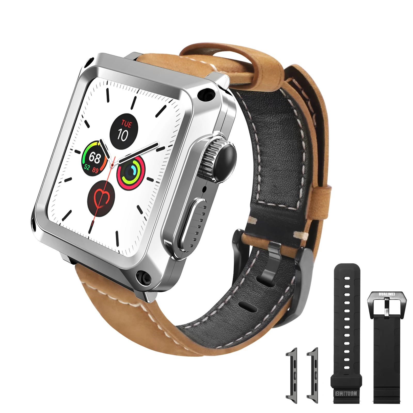 Металлический чехол с кожаным ремешком для Apple Watch 6 SE 5 4 44 мм 40 мм Прочный чехол из закаленного стекла для мужских iwatch 3 2 42 мм 38 мм ремешок 
Металлический чехол с кожаным ремешком для Apple Watch 6 SE 5 4 44 мм 40 мм Прочный чехол из закаленного стекла для мужских iwatch 3 2 42 мм 38 мм ремешок