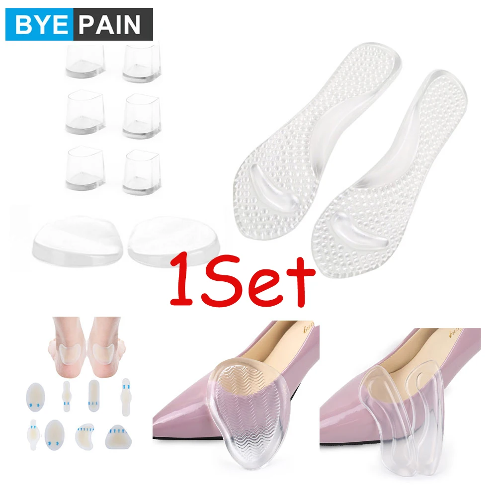 BYEPAIN 1set гель для ухода за кожей ног pad ортопедические стельки типа O/X пятки