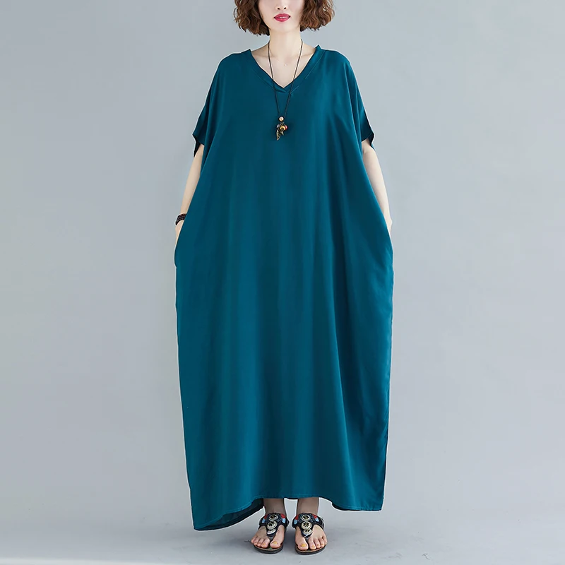 Oversized Plus Size Robe ete Women Summer Autumn 2020 Casual Loose Long Maxi Dress Fashion Solid Color Runway Sundresses Women
Oversized Plus Size Robe ete Women Summer Autumn 2020 Casual Loose Long Maxi Dress Fashion Solid Color Runway Sundresses Women