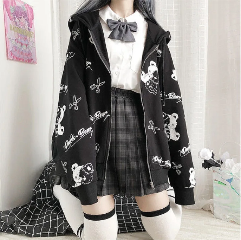 Japanese Gothic Coat Women 2021 Spring Fall Fashion Ins Preppy kawaii Jacket Hoodies Long Sleeve Womens Goth Jackets Y2k
Japanese Gothic Coat Women 2021 Spring Fall Fashion Ins Preppy kawaii Jacket Hoodies Long Sleeve Womens Goth Jackets Y2k