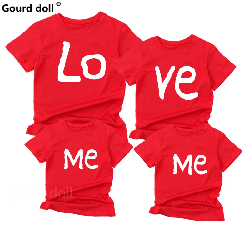Family Matching Clothes Family Look Cotton T-shirt LO VE ME Letter Fun Print Couple Tops Short sleeve T-shirt Boy Girl Clothes 
Family Matching Clothes Family Look Cotton T-shirt LO VE ME Letter Fun Print Couple Tops Short sleeve T-shirt Boy Girl Clothes