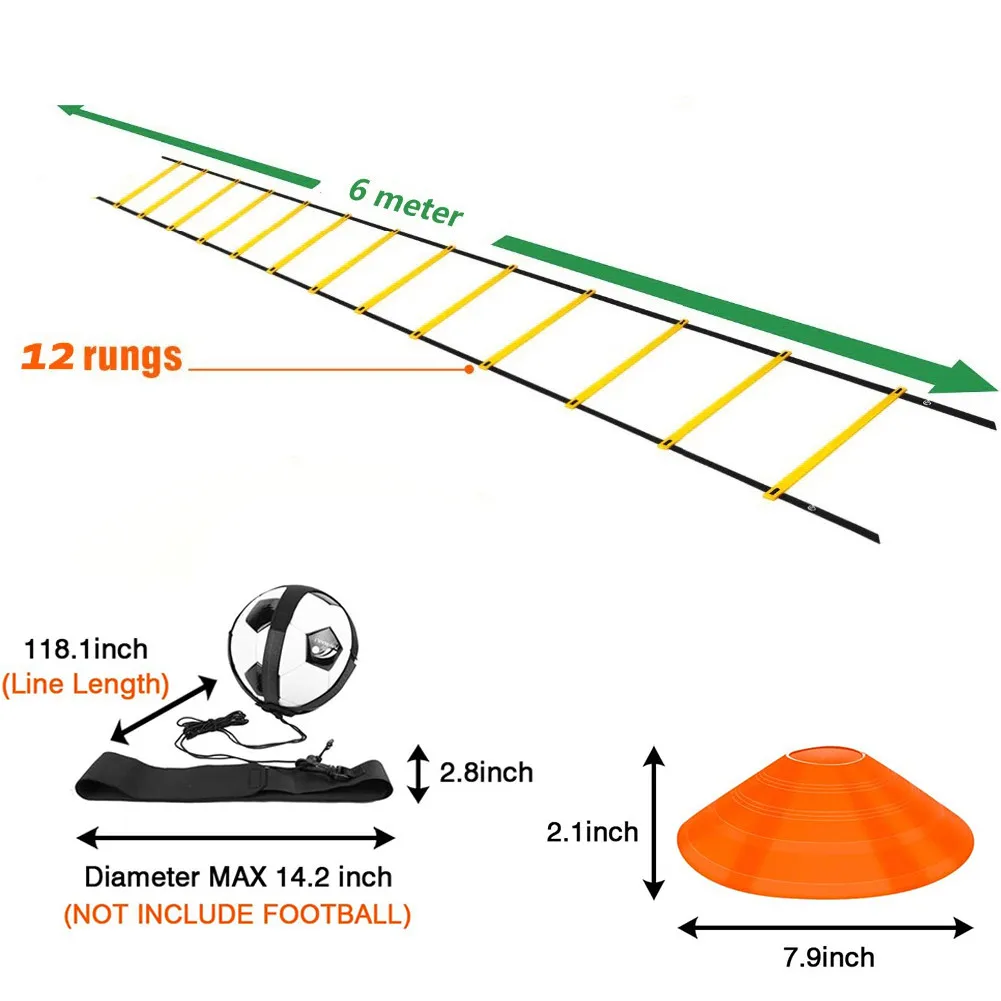 Football Training Set Agility Ladder Combination Set Outdoor Team Drag Parachute Ball With Football Training Assistant