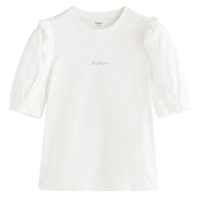 INMAN Summer Autumn Women's T-Shirt Retro Puff Sleeve Design Round Collar Elegnat Sweet Short Sleeve Top
INMAN Summer Autumn Women's T-Shirt Retro Puff Sleeve Design Round Collar Elegnat Sweet Short Sleeve Top