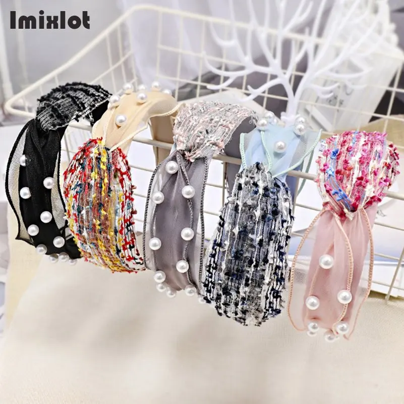 Korean Imitation Pearl Headband for Women Colorful Cloth Cross Hairband Headband Hair Accessories Fashion Wide Hair Band Hoops
Korean Imitation Pearl Headband for Women Colorful Cloth Cross Hairband Headband Hair Accessories Fashion Wide Hair Band Hoops