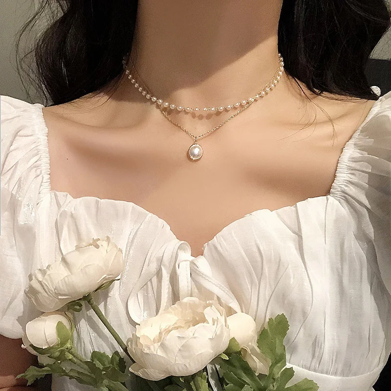 White Pearls Choker Necklace Women Fashion Gold color Double Layer Chain Pearl Pendant Necklace Korean Jewelry Girl 2020 Collar
White Pearls Choker Necklace Women Fashion Gold color Double Layer Chain Pearl Pendant Necklace Korean Jewelry Girl 2020 Collar