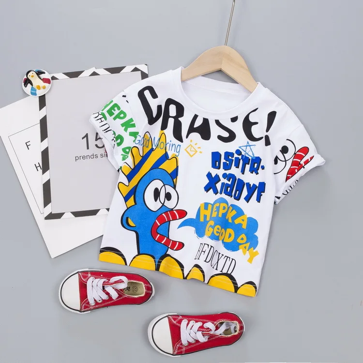New Summer Children Graffiti T-shirt Cartoon Print Tops for Kids Cotton Casual Girls Bottom Boys Shirts Baby Outerwear Clothing
New Summer Children Graffiti T-shirt Cartoon Print Tops for Kids Cotton Casual Girls Bottom Boys Shirts Baby Outerwear Clothing