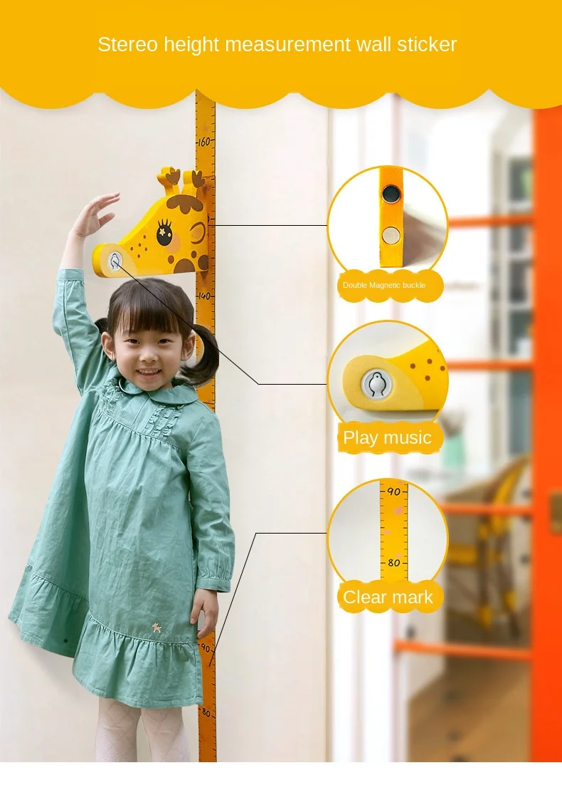 Wall Stickers Cartoon Children's Three-dimensional Height Sticker Children's Room Bedroom Removable 3D Height Meter Wall Decor
Wall Stickers Cartoon Children's Three-dimensional Height Sticker Children's Room Bedroom Removable 3D Height Meter Wall Decor