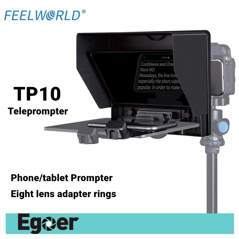10-дюймовая телефонная камера Feelworld TP10, складной телесуфлер с поддержкой горизонтальной и вертикальной съемки
10-дюймовая телефонная камера Feelworld TP10, складной телесуфлер с поддержкой горизонтальной и вертикальной съемки