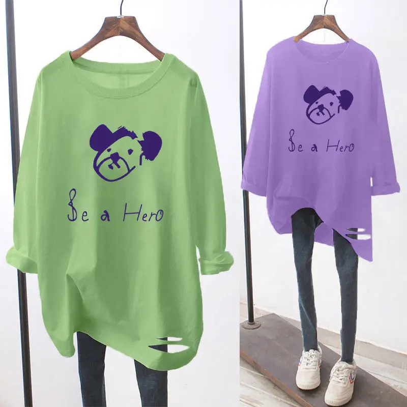 Cartoon Pattern Long Sleeve Summer Tops for Women 2021 Letter Print Mid-Length Loose Thin T-shirt Top Female
Cartoon Pattern Long Sleeve Summer Tops for Women 2021 Letter Print Mid-Length Loose Thin T-shirt Top Female