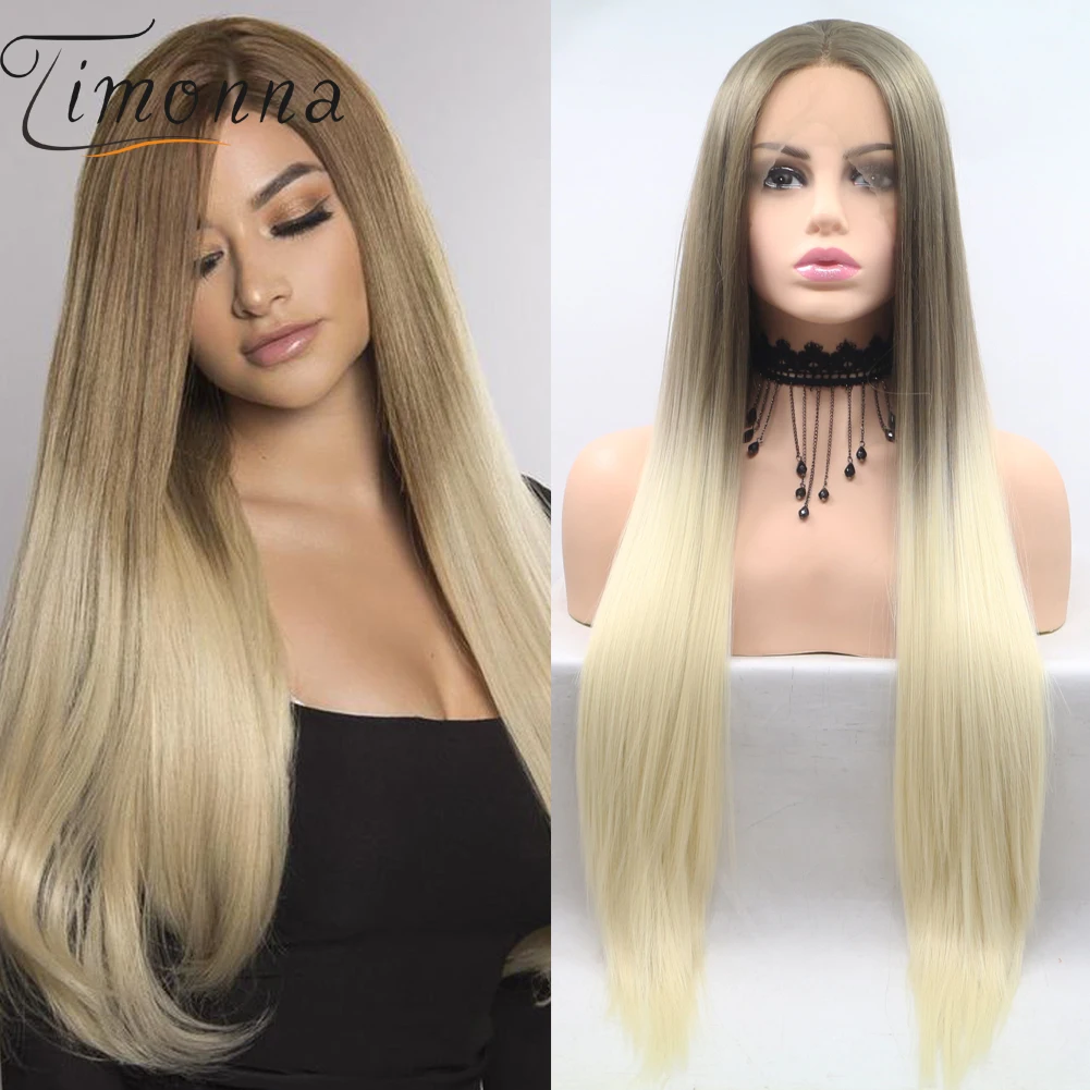 TIMONNA Ombre Straight Synthetic Front Lace Wig Brown Blonde Long Heat Resistant Hair Middle Part for Women Cosplay Wigs
TIMONNA Ombre Straight Synthetic Front Lace Wig Brown Blonde Long Heat Resistant Hair Middle Part for Women Cosplay Wigs