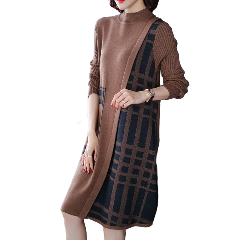 High Quality Autumn Dress Winter Women Fashion Patchwork Color Striped Pocket Knit Elegant Ladies Slim Casual Sweaters Dresses
High Quality Autumn Dress Winter Women Fashion Patchwork Color Striped Pocket Knit Elegant Ladies Slim Casual Sweaters Dresses
