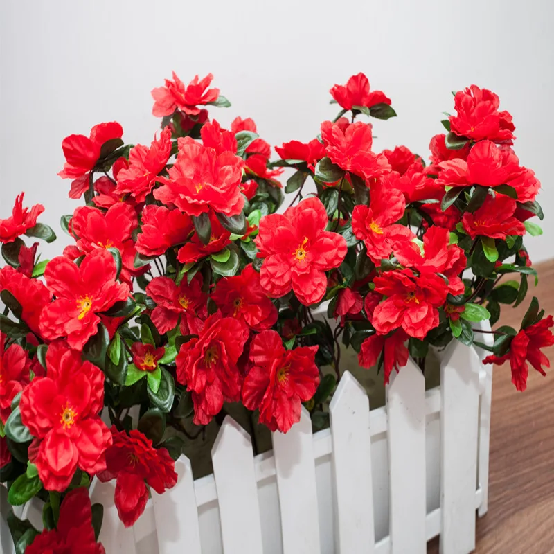 Simsii Rhododendron искусственный цветок Шелковый алтарь место на рынке инженерный забор