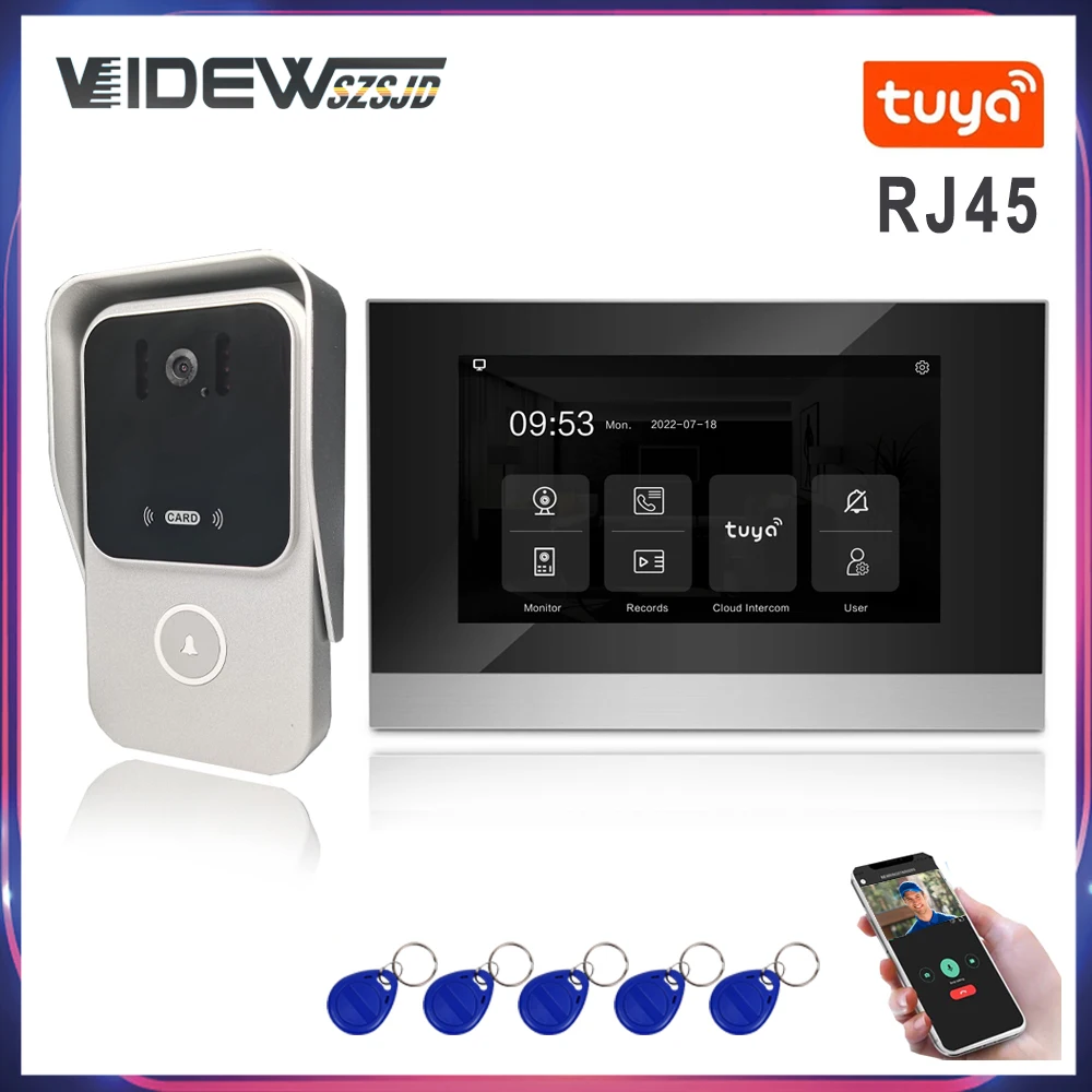Video Doorbell Intercom Tuya Camera To Door Entry Apartment Video Call For Home With Rfid Keyfobs 7 Inch HD Monitor Night Vision
Video Doorbell Intercom Tuya Camera To Door Entry Apartment Video Call For Home With Rfid Keyfobs 7 Inch HD Monitor Night Vision