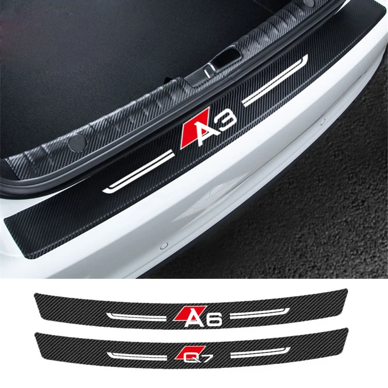 4PCS 3D Car Trunk Rear Guard Bumper Carbon Fiber Protector Sticker car accessories For AUDI A3 A4 A5 A6 A7 Q3 Q5 Q7 Car Sticker
4PCS 3D Car Trunk Rear Guard Bumper Carbon Fiber Protector Sticker car accessories For AUDI A3 A4 A5 A6 A7 Q3 Q5 Q7 Car Sticker