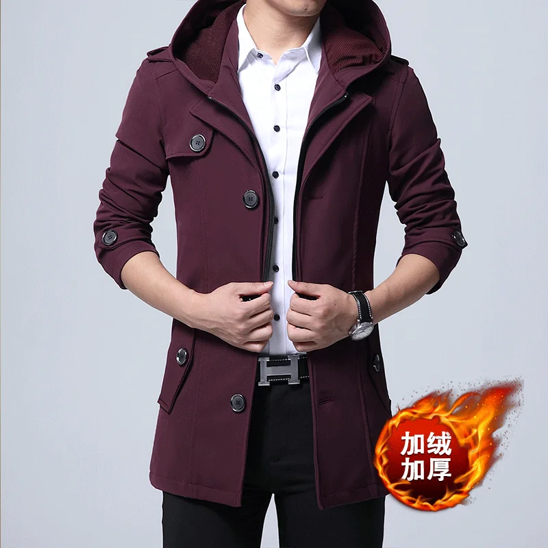 Men's Autumn and Winter Korean Style Windbreaker Jacket Slim Mid-length Casual Hooded Plus Velvet Thick Coat
Men's Autumn and Winter Korean Style Windbreaker Jacket Slim Mid-length Casual Hooded Plus Velvet Thick Coat