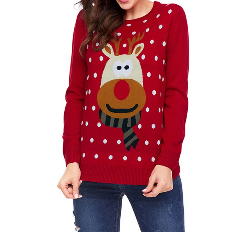 Cute Women Winter Christmas Deer Coat Neck Casual Jumpers Knitted Pullovers Sweater Female Long Sleeve Women Tops
Cute Women Winter Christmas Deer Coat Neck Casual Jumpers Knitted Pullovers Sweater Female Long Sleeve Women Tops