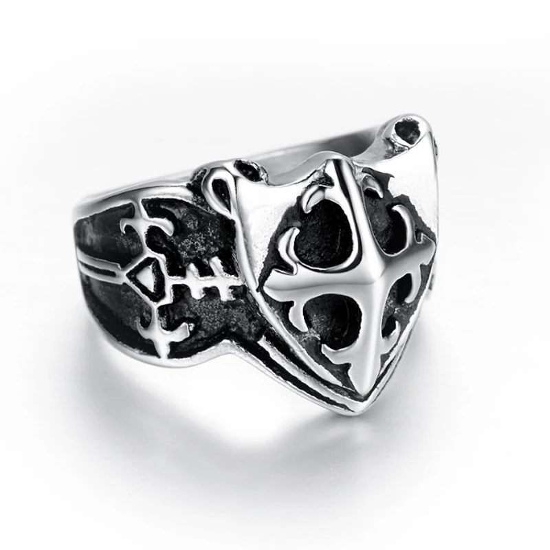The New Vintage Fashion Silver Shield Cross Men's Ring Trend Personality Punk Hip Hop Rock Accessories Jewelry Gifts Wholesale
The New Vintage Fashion Silver Shield Cross Men's Ring Trend Personality Punk Hip Hop Rock Accessories Jewelry Gifts Wholesale