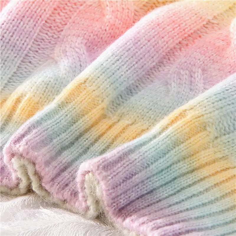 Autumn Winter Women Rainbow Sweaters Tie Dye Pullover O-Neck Long Loose Striped Korean Jumpers Candy Color Oversized Female Tops
Autumn Winter Women Rainbow Sweaters Tie Dye Pullover O-Neck Long Loose Striped Korean Jumpers Candy Color Oversized Female Tops