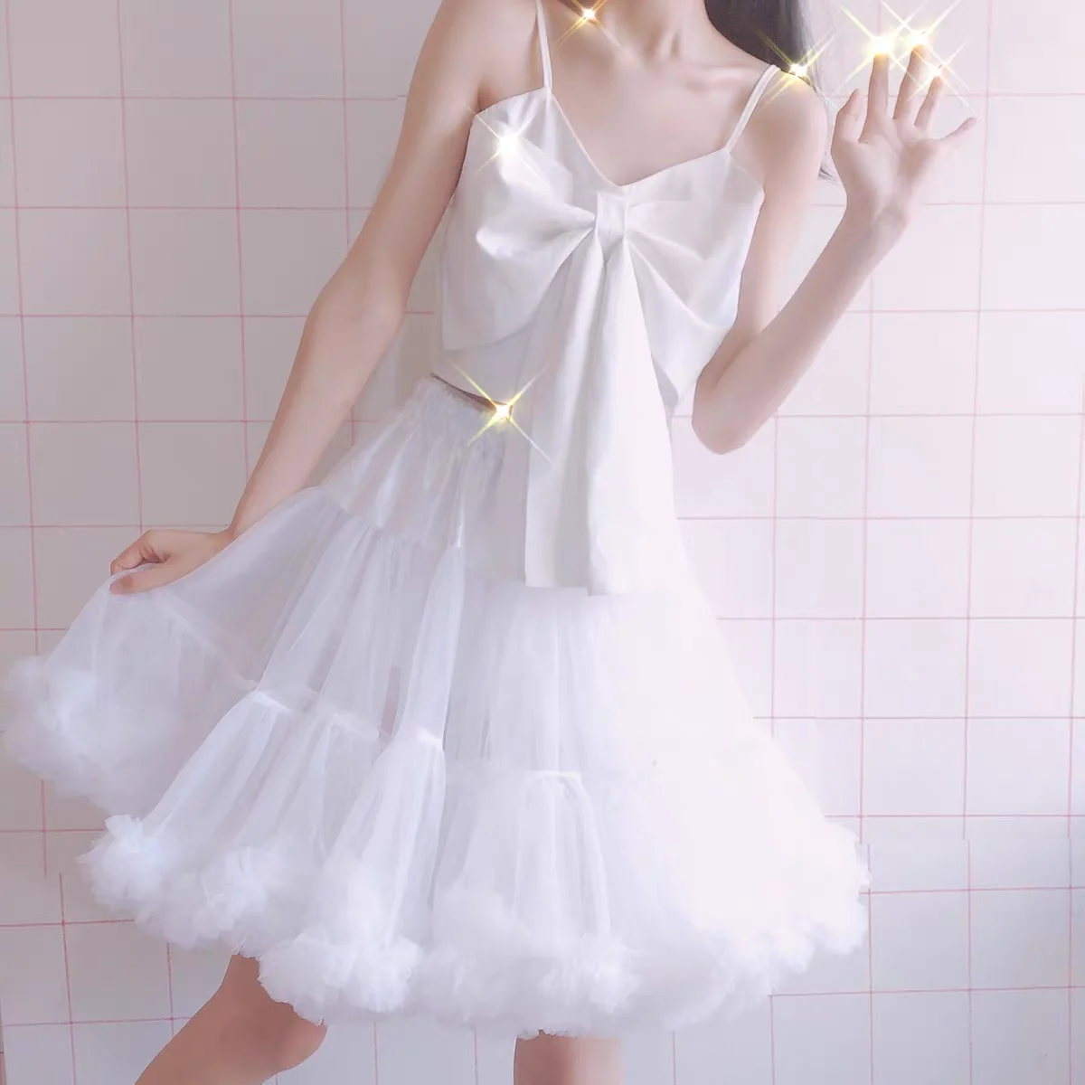 

New Lolita skirt Cloud Boneless Bustle Soft Yarn Daily Marshmallow Tutu Dress Support Violent Lining Cosplay Sweet Petticoat