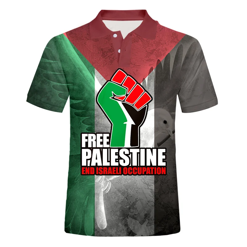 UJWI Palestine Flag Polo Short Sleeve 3D Printed Polo Shirt Uniquely Designed Logo Loose Men's Summer Clothing Army Victory 5XL
UJWI Palestine Flag Polo Short Sleeve 3D Printed Polo Shirt Uniquely Designed Logo Loose Men's Summer Clothing Army Victory 5XL