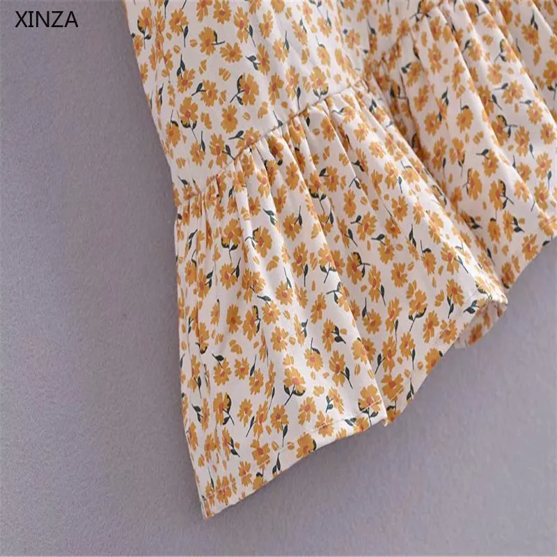 2021 Women ZA Cutwork Embroidery Mini Dresses Traf Short Puff Sleeve Ruffled Elegant Print Dress Female Yellow Summer Dress 
2021 Women ZA Cutwork Embroidery Mini Dresses Traf Short Puff Sleeve Ruffled Elegant Print Dress Female Yellow Summer Dress