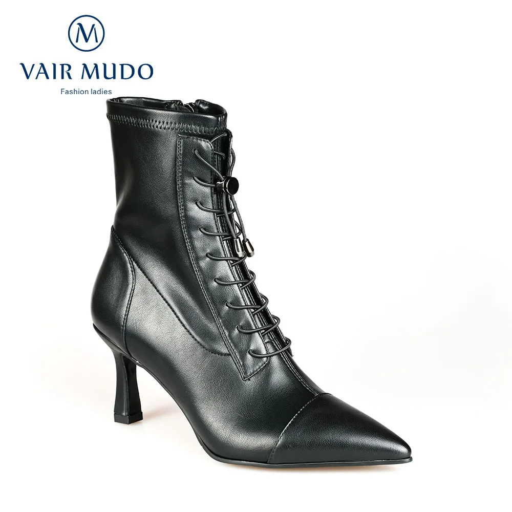 VAIR MUDO Ankle Boots Shoes High Heels Elegant Black Pointed Toe Genuine Leather Fashion Shoe Concise Footwear Cross Tied DX101L
VAIR MUDO Ankle Boots Shoes High Heels Elegant Black Pointed Toe Genuine Leather Fashion Shoe Concise Footwear Cross Tied DX101L